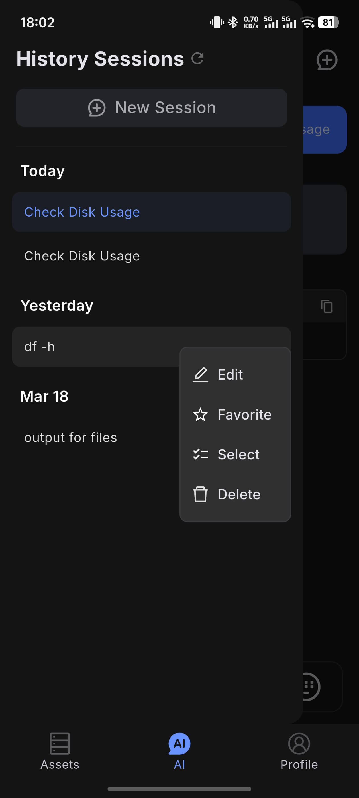 Chat history